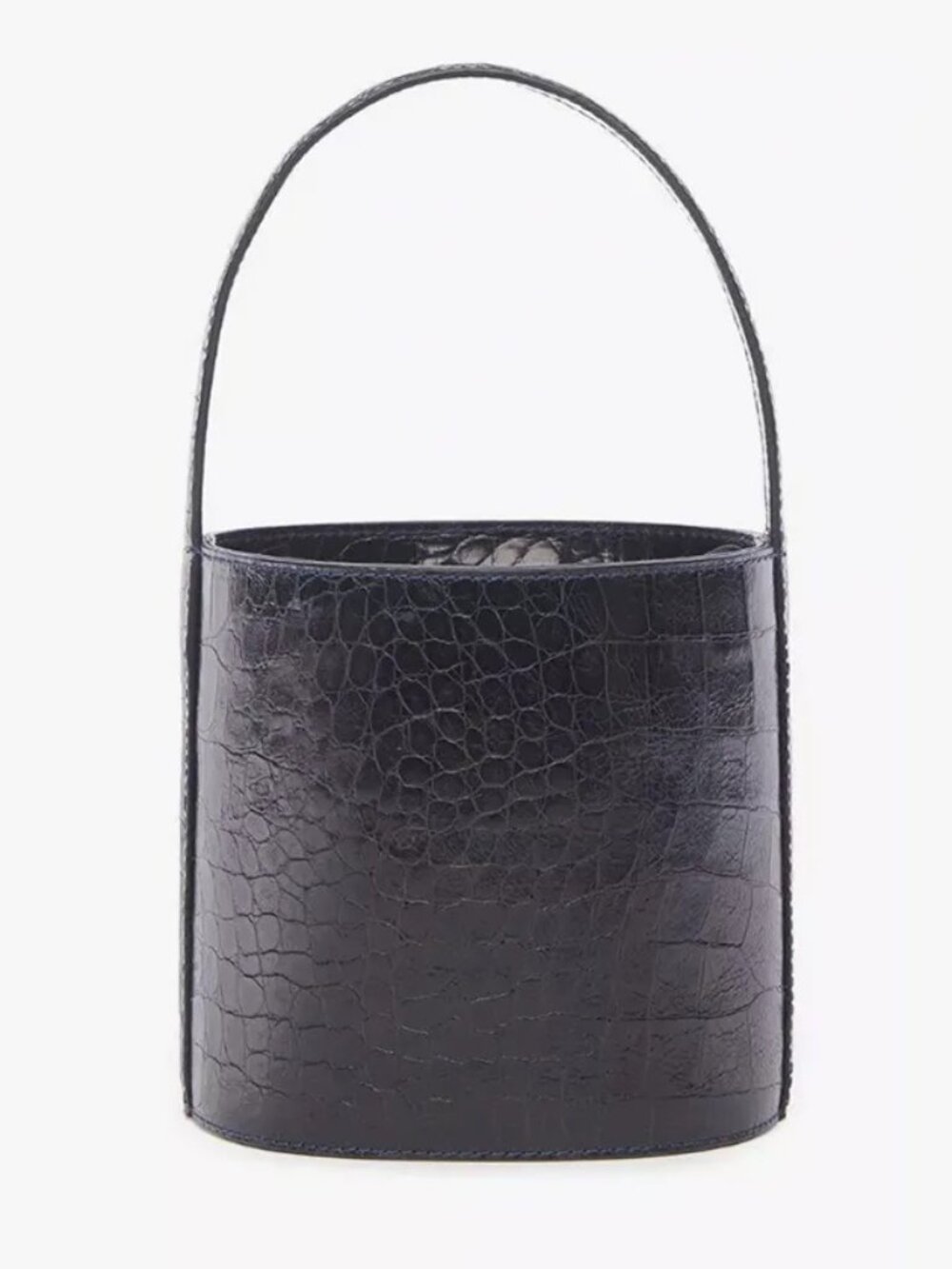 Staud Bissett Bag in Navy Crocodile
